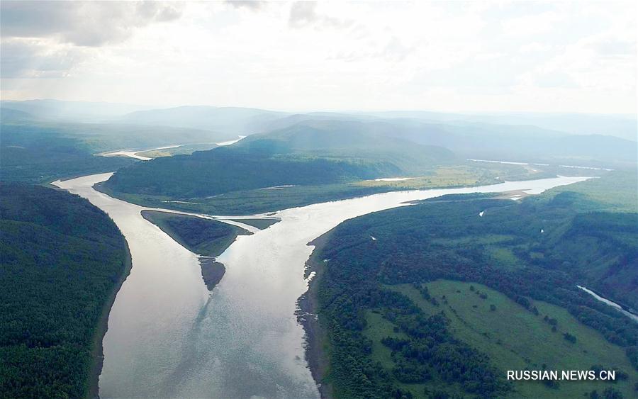 Река Хэйлунцзян с высоты птичьего полета 