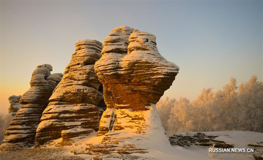 Иней в геопарке Хэшигтэн