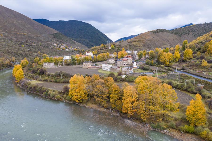 Золотая осень в отдаленном уезде на западе провинции Сычуань