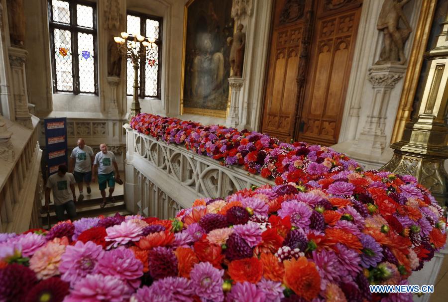 BELGIUM-BRUSSELS-CITY HALL-FLOWERTIME