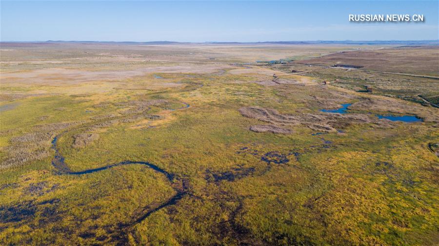 Осенний пейзаж Силиньголэской степи