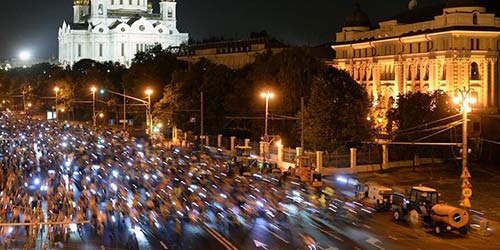 В Москве во второй раз прошел ночной велопарад